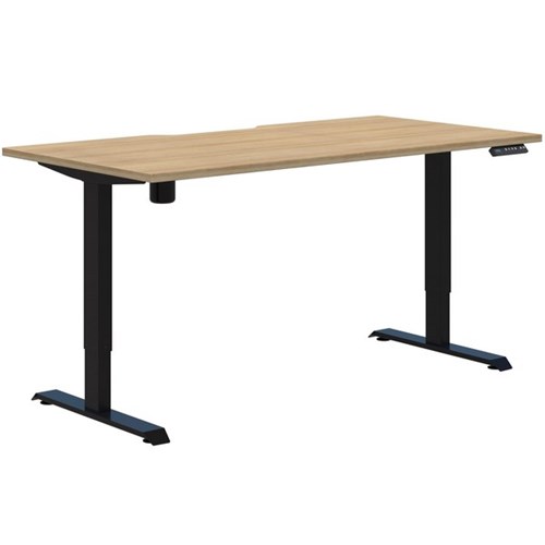 Fiord One Electric Height Adjustable Desk 1600x800mm Classic Oak/Black