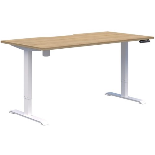 Fiord One Electric Height Adjustable Desk 1600x800mm Classic Oak/White