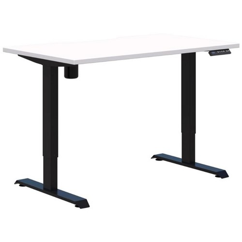 Fiord One Electric Height Adjustable Desk 1200x700mm Snow Velvet/Black