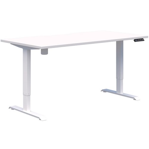 Fiord One Electric Height Adjustable Desk 1600x800mm Snow Velvet/White