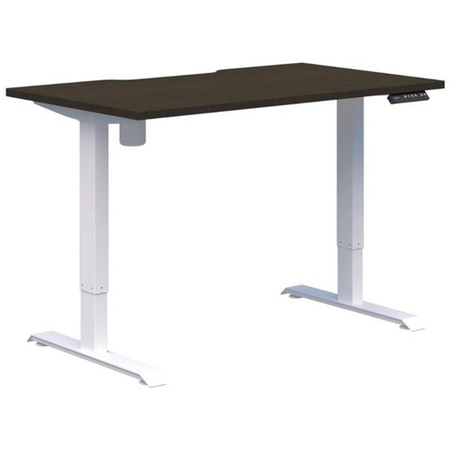 Fiord One Electric Height Adjustable Desk 1200x700mm Charred Oak Timberland/White