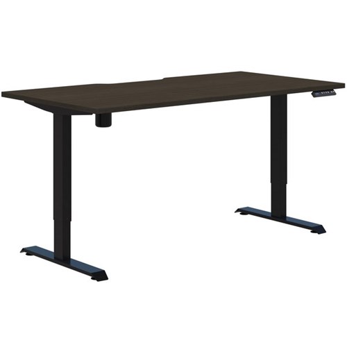 Fiord One Electric Height Adjustable Desk 1600x800mm Charred Oak Timberland/Black