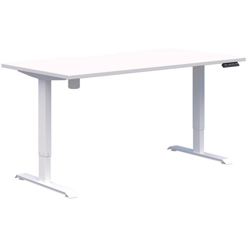 Fiord One Electric Height Adjustable Desk 1500x800mm Snow Velvet/White