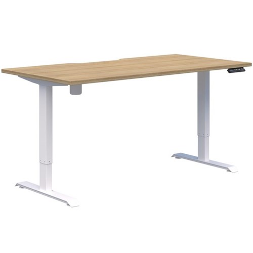 Fiord One Electric Height Adjustable Desk 1800x800mm Classic Oak/White