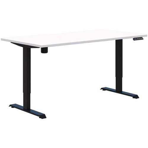 Fiord One Electric Height Adjustable Desk 1500x800mm Snow Velvet/Black