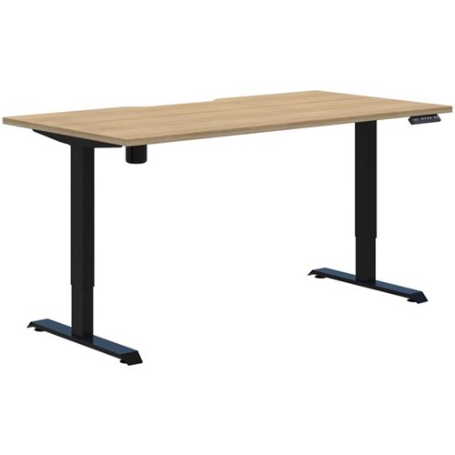 Fiord One Electric Height Adjustable Desk 1500x800mm Classic Oak/Black