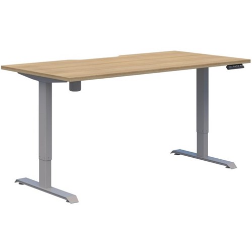 Fiord One Electric Height Adjustable Desk 1800x800mm Classic Oak/Silver