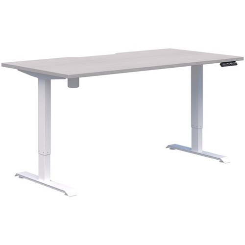 Fiord One Electric Height Adjustable Desk 1800x800mm Silver Strata/White