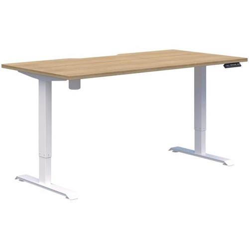 Fiord One Electric Height Adjustable Desk 1500x800mm Classic Oak/White