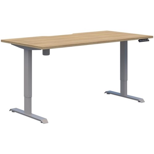 Fiord One Electric Height Adjustable Desk 1500x800mm Classic Oak/Silver