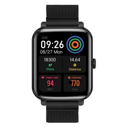 Promate IP68 Smart Watch with Fitness Tracker and Media Storage Black