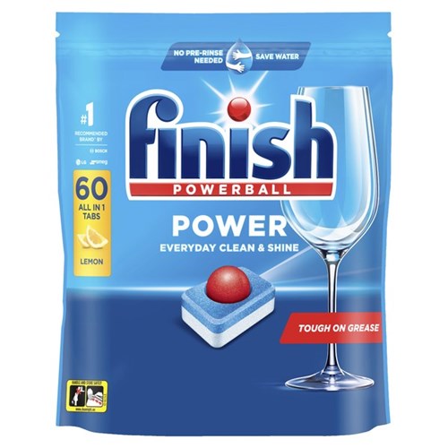 Finish Power Dishwashing Tablets Lemon Sparkle, Pack of 60