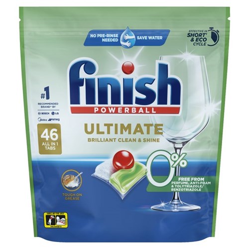 Finish Dishwashing Tablets Ultimate 0%, Pack of 46