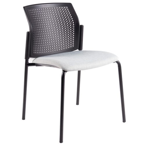 Zest Visitor Chair 4 Leg Black Shell Keylargo Fabric Frost/Black