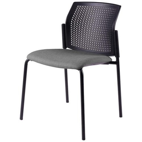 Zest Visitor Chair 4 Leg Black Shell Keylargo Fabric/Lead