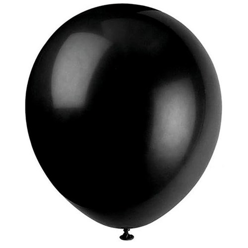 Party Balloons 250mm Black, Pack of 15