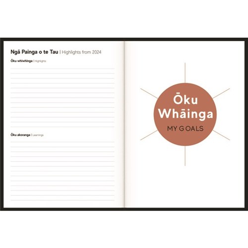 Tuhi A41 Bilingual Diary A4 Day Per Page Rātaka 2025 Rongoa