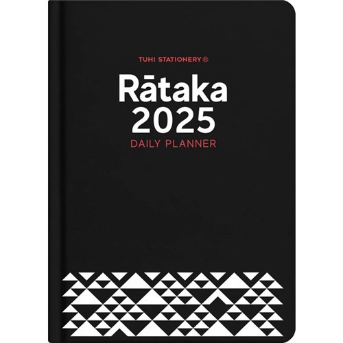 Tuhi A51 Premium Bilingual Diary Day Per Page Rātaka 2025 Black