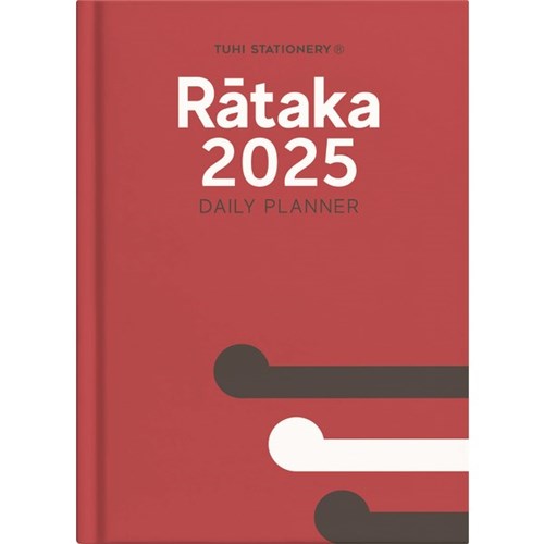 Tuhi A51 Bilingual Diary A5 Day Per Page Rātaka 2025 Red