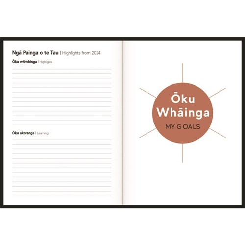 Tuhi B51 Bilingual Diary Day Per Page Rātaka 2025 Poutama