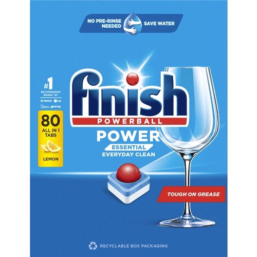 Finish Power Essential Dishwashing Tablets Lemon Sparkle, Pack of 80