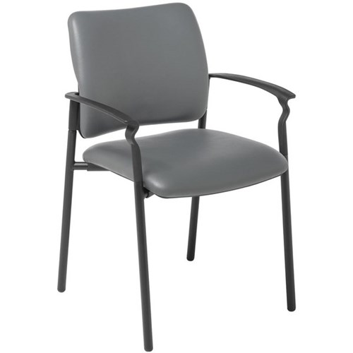 Polo Chair Black Frame with Arms in Charisma Gunmetal/Grey