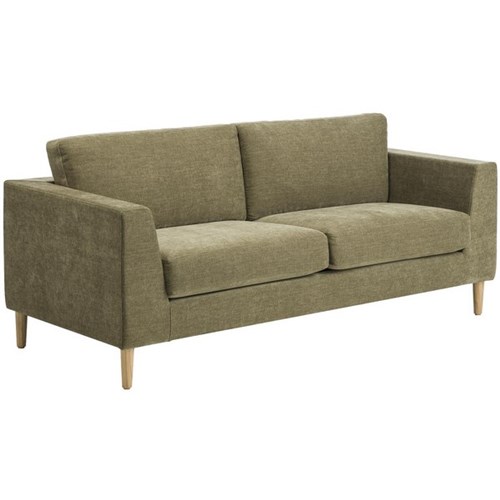 Mackenzie 2 Seater Sofa with Natural Ash Timber Legs in Copeland Fabric/Olive