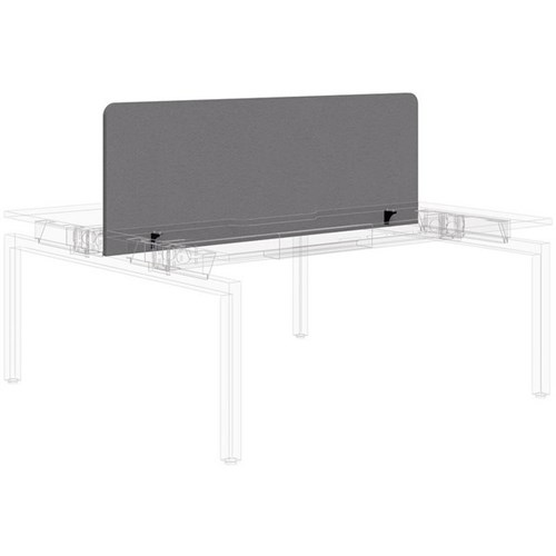 Sonic Balance Acoustic Centre Desk Screen 1500x577mm Light Grey/Black