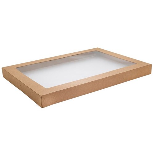 Alfresco Kraft Catering Box Lid Medium Brown, Carton of 100