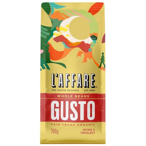 L'affare Gusto Fair Trade Organic Coffee Beans 200g