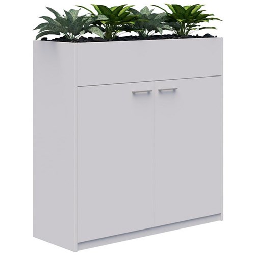 Fiord Storage Planter Hinged Door 1200x1200mm Snow