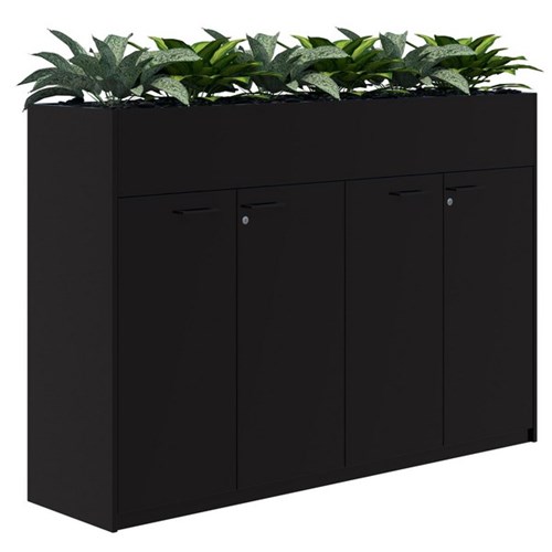 Fiord Lockable Storage Planter Hinged Door 1200x1800mm Black