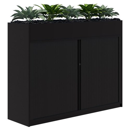 Fiord Planter Tambour Lockable 1200x1600mm Black