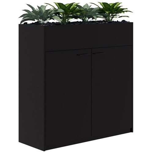 Fiord Storage Planter Hinged Door 1200x1200mm Black