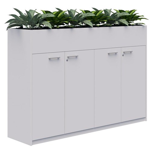 Fiord Lockable Storage Planter Hinged Door 1200x1800mm Snow