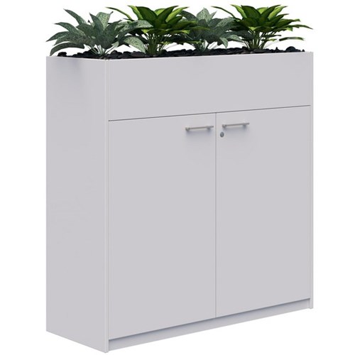 Fiord Lockable Storage Planter Hinged Door 1200x1200mm Snow