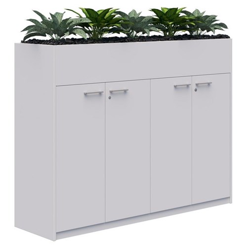 Fiord Lockable Storage Planter Hinged Door 1200x1600mm Snow