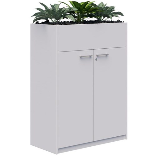 Fiord Lockable Storage Planter Hinged Door 1200x900mm Snow