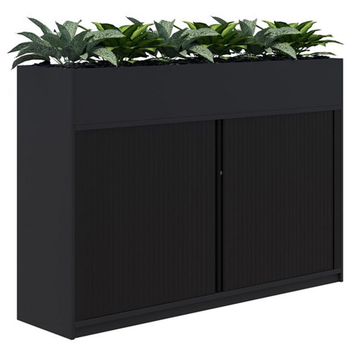 Fiord Planter Tambour Lockable 1200x1800mm Black