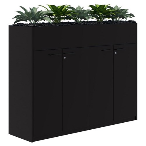 Fiord Lockable Storage Planter Hinged Door 1200x1600mm Black