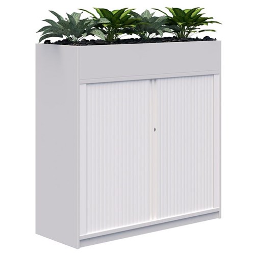 Fiord Planter Tambour Lockable 1200x1200mm Snow