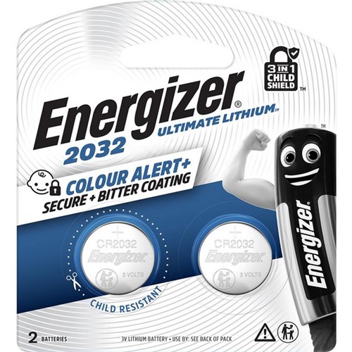 Energizer CR2032 3V Ultimate Lithium Battery, Pack of 2