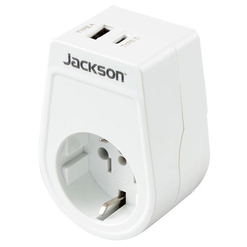 Jackson Slim Inbound Travel Adaptor USA/Europe/Bali to NZ/AU Plug with USB Charging Ports