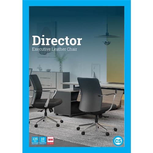 Director Mid Back Chair with Arms Black Leather