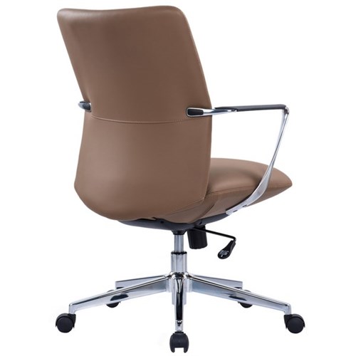 Director Mid Back Chair with Arms Tan Leather