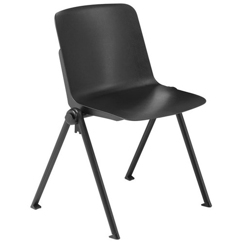 Scout 4 Leg Visitor Stackable Chair With Integrated Side Seat Links Black