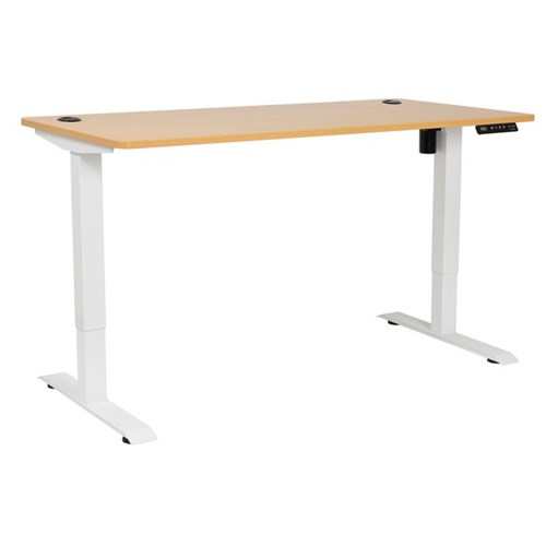 Amplify Electric Height Adjustable Desk Single Motor 80kg 1500x750mm Beech/White