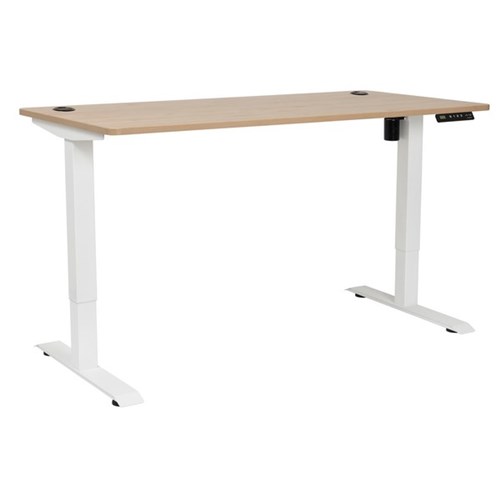 Amplify Electric Height Adjustable Desk Single Motor 80kg 1500x750mm Pacific Oak/White