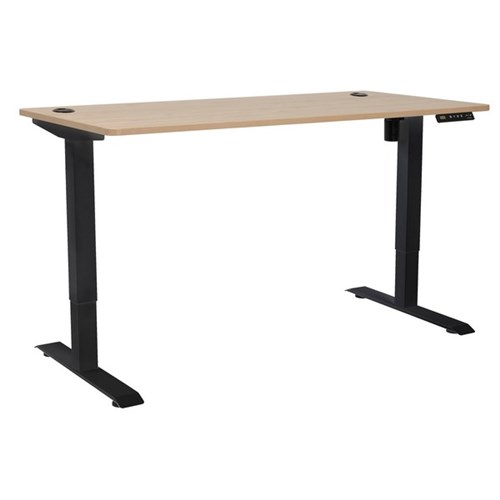 Amplify Electric Height Adjustable Desk Single Motor 80kg 1500x750mm Pacific Oak/Black