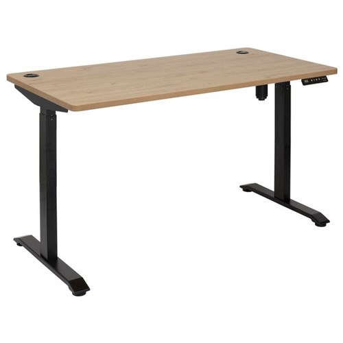 Amplify Electric Height Adjustable Desk Single Motor 120kg 1500x750mm Pacific Oak/Black